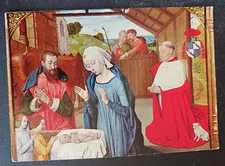 postcard art  LE MAITRE DE MOULINS NATIVITE DU CARDINAL ROLIN painting unposted