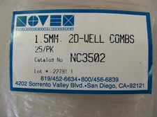 Novex NC3502 1.5mm 2D-WELL Empty Mini Gel Cassette Combs 25 Pack (a58)