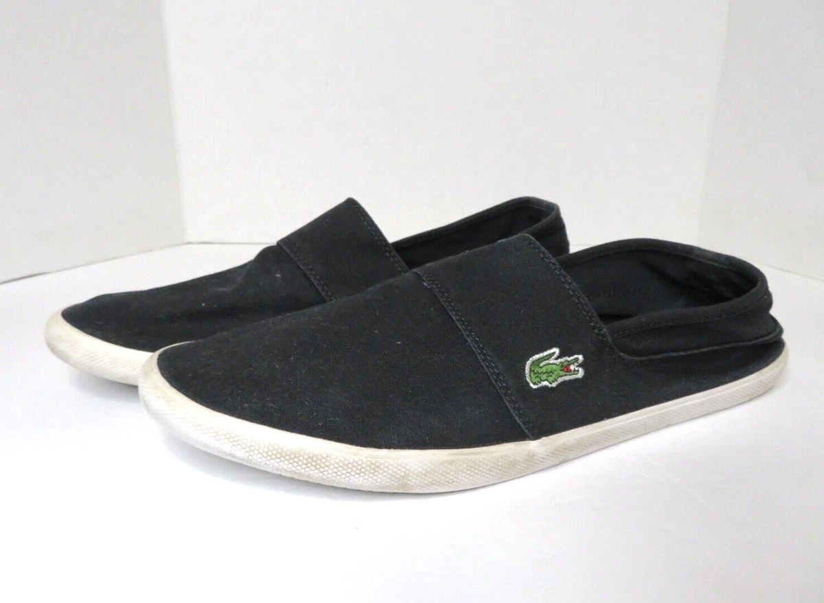 interview Jeg regner med vært LACOSTE Marice Men&#039;s Canvas Slip-On Sneakers Shoes Black - Size 13 |  eBay