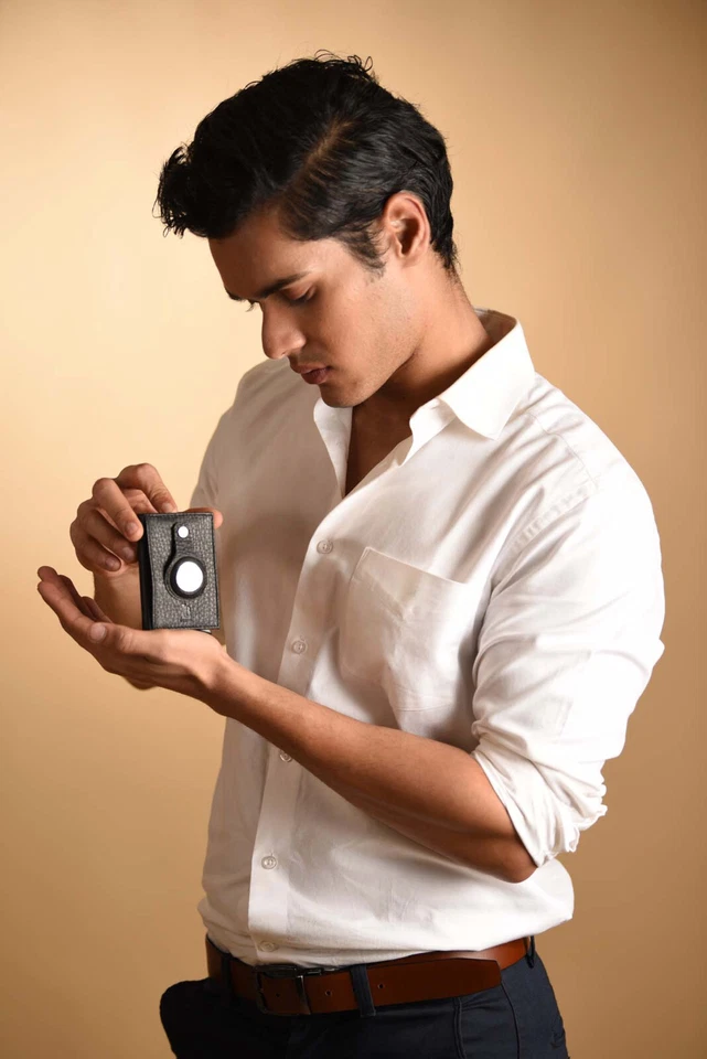 Smart Wallet, Herren Geldbörse für AirTag Smart Slim Wallet RFID Schutz Kohlefaser - Bild 3 von 4