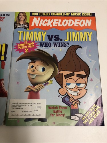 Nickelodeon Magazine February 2006 Timmy Vs. Jimmy & Nacho - Valentines Included - Picture 3 of 5