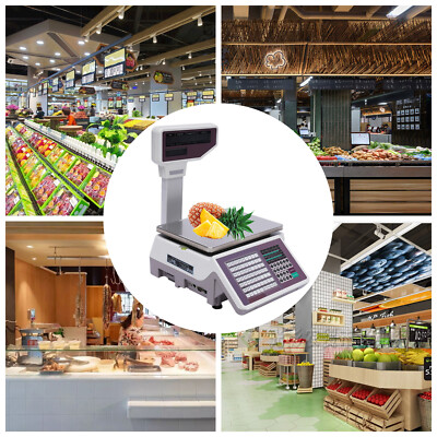 Multifunctional Commercial Label Printing Scale LCD screen 66.13lbs Max Weighing
