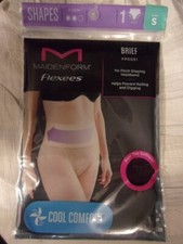 MAIDENFORM FLEXEES SHAPES COOL COMFORT SHAPEWEAR BRIEF PANTY BLACK SZ SMALL NIP