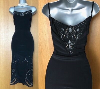 karen millen black satin dress