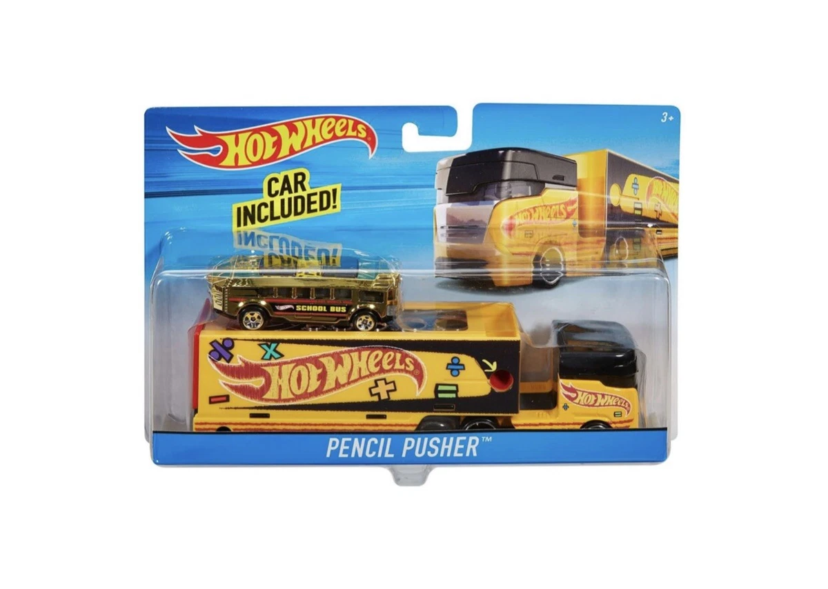 Hot Wheels Super Rigs PENCIL PUSHER Hauler Transporter Truck Car