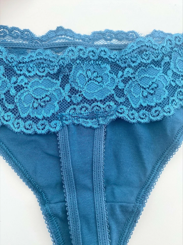 Ladies 5 Pack Thongs GEORGE Multi-Pack Lace Top Cotton Knickers Underwear NEW - Image 3 of 3