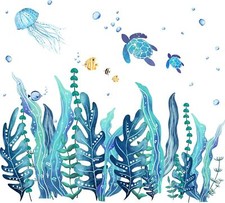 3D Under The Sea Seaweed Wall Decals Sea Turtles Wall Stickers for Kids Bedroom