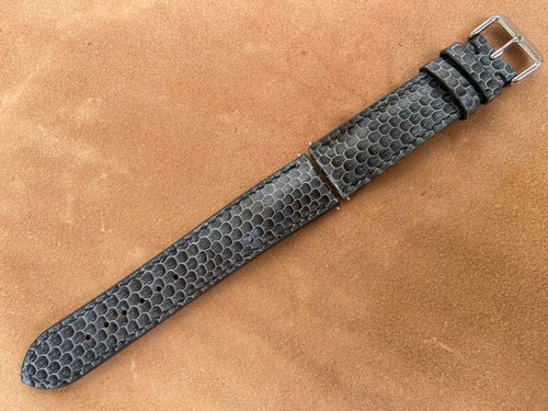Gray Genuine Snake Leather Watch Strap Band, Size 18mm 19 20 21 22 23 24 26mm - Picture 8 of 8
