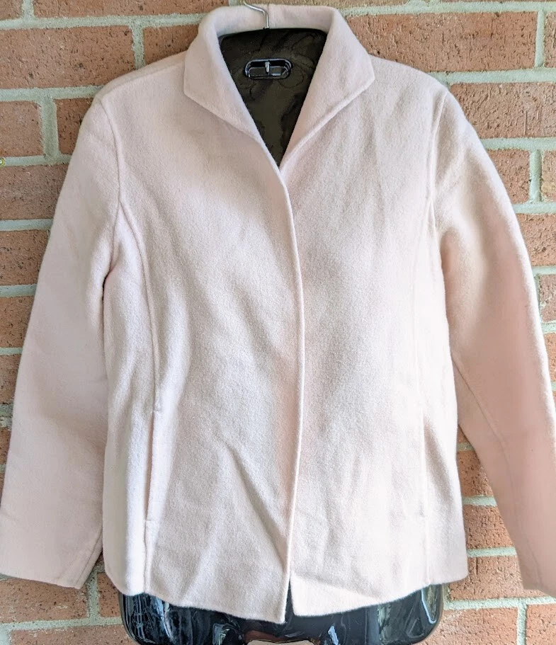 复古 Eileen Fisher 女式开衫尺寸 PP 开放式羊毛羊绒开衫豪华 — 第 2/4 张图片