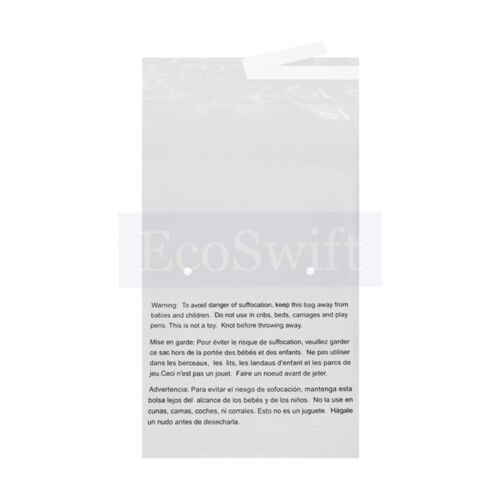 1-10000 6x9 EcoSwift sacchetti in polipolitecnica trasparenti autosigillante avvertenza soffocamento spedizione gratuita - Foto 4 di 78