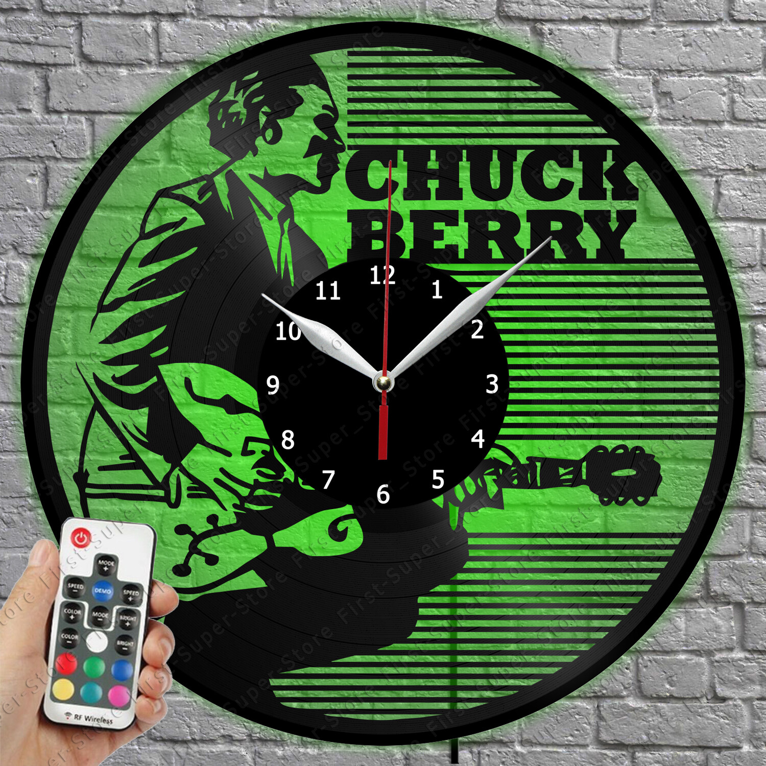Chuck Berry Vinyl Record LED Wall Clock with Light 1079