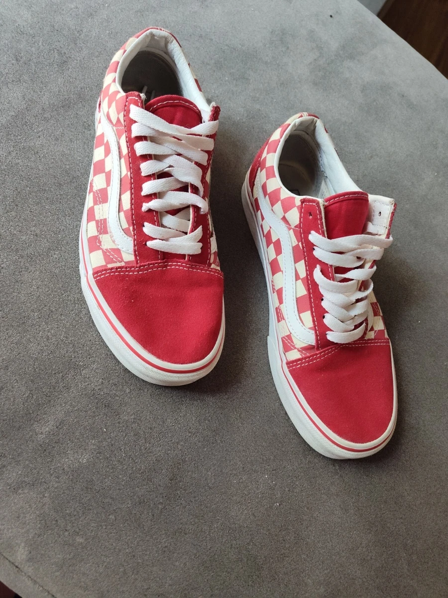 Vans old skool sales checkerboard racing red