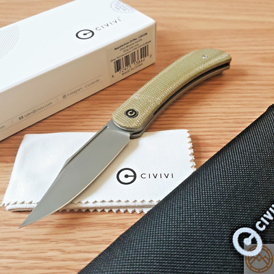 Civivi Appalachian Folding Knife 3'' CPM S35VN Steel Blade Olive Micarta Handle