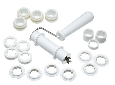 KitchenCraft Fondant Schneide Präge Set 27-teilig Cutter Teigrolle Prägerolle