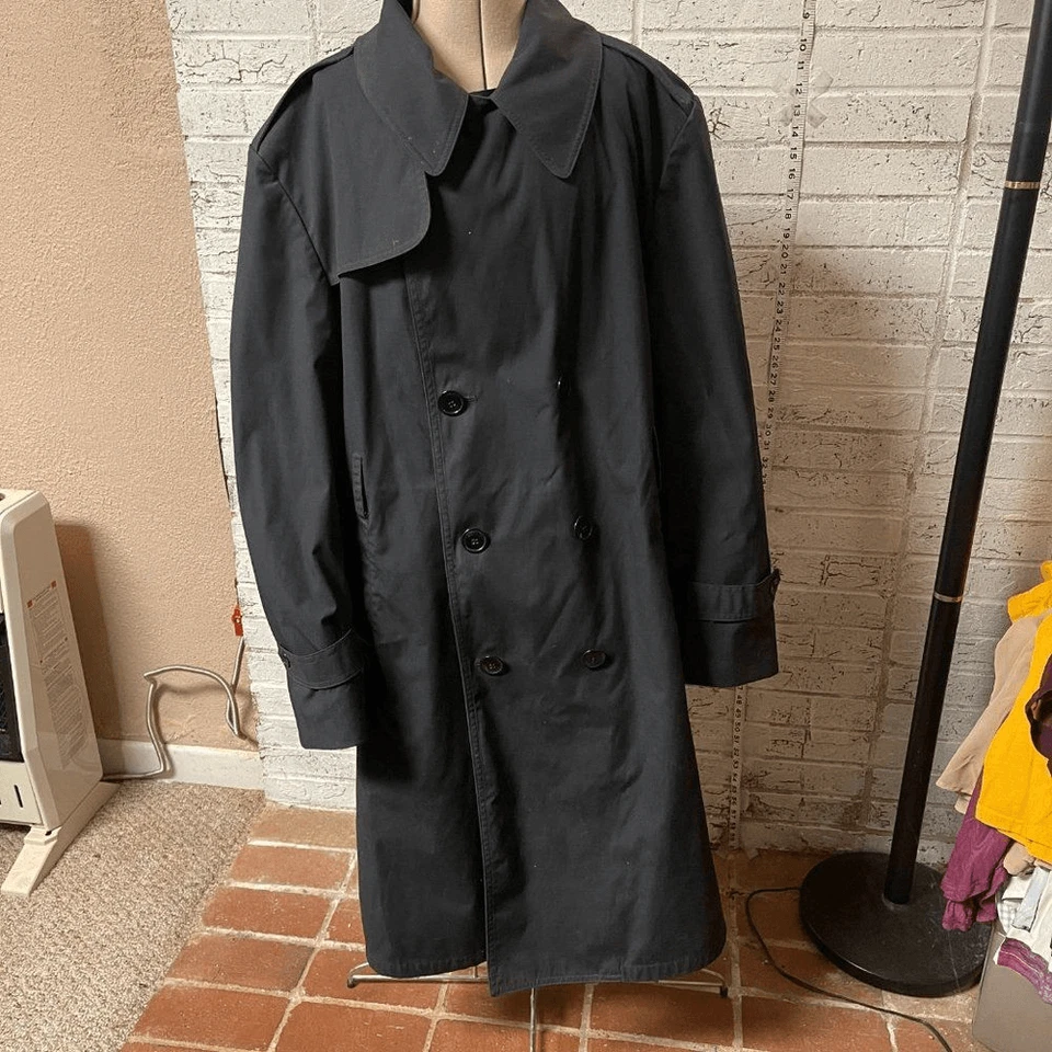 Gabardina DPSC vintage para hombre de American Apparel talla 42S negra militar Foto 2 de 4