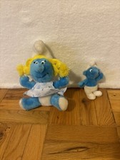VTG 80s Smurf Plush Lot Of 2-Wallace Berrie Peyo Smurfette Smurf 6" FREE SHIP