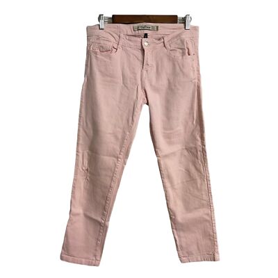 Zara Womens Pink Core Denim Trafaluc Collection Distressed Slim