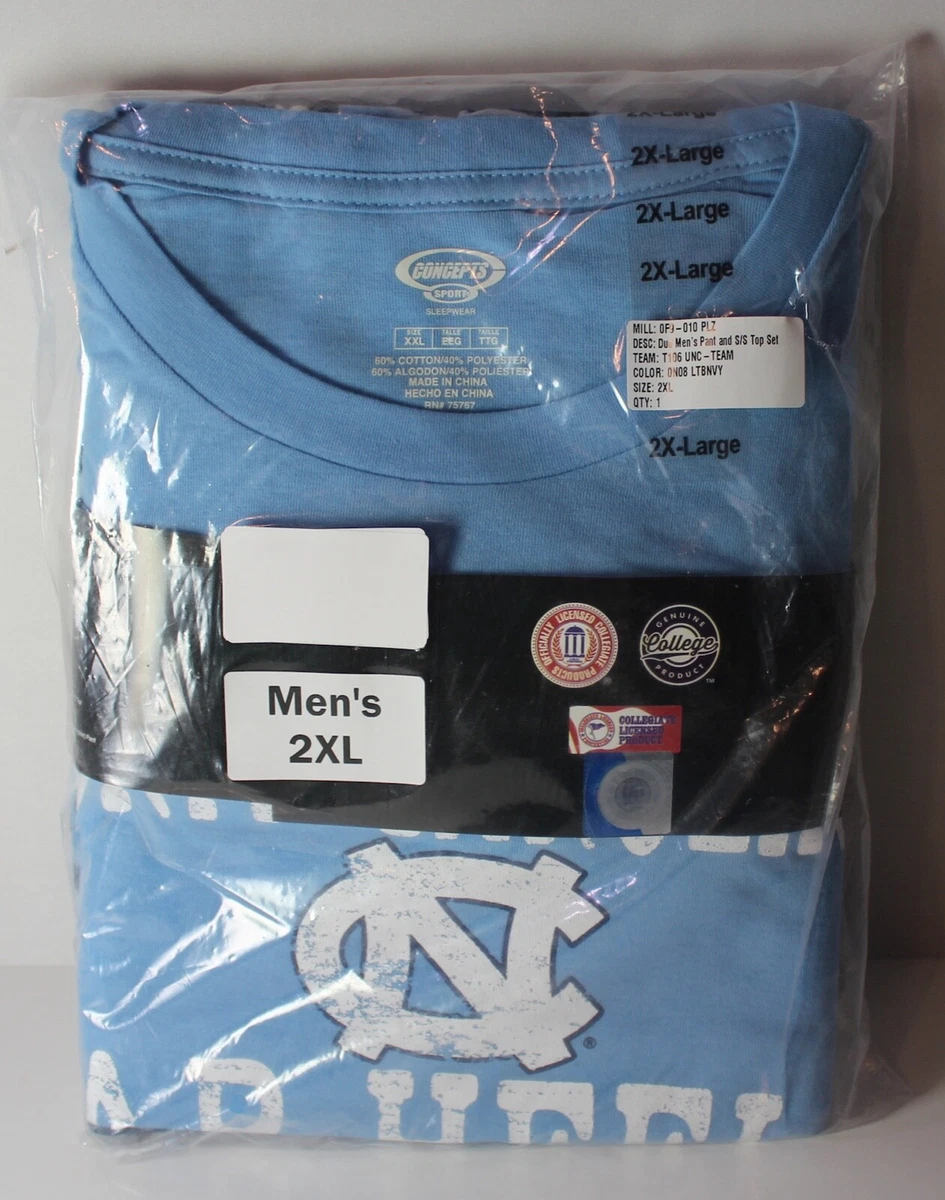 University of North Carolina Men s 2XL 44 46 NCAA Duo Shirt Pants Pajama Set