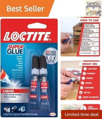 Super Glue Liquid 0.07 fl oz Tube - Instant Clear Adhesive for Versatile Repairs