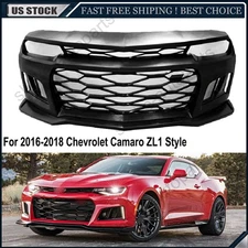 Front Bumper Grille Set with Lip For 2016-2018 Chevrolet Camaro ZL1 Style