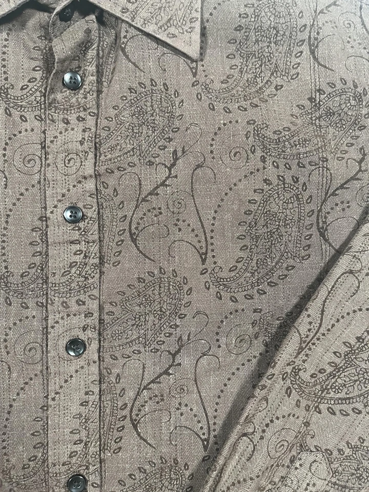 Eighty Eight Platinum Shirt Mens Small Paisley Long Sleeve Button Up Casual - Image 4 of 4