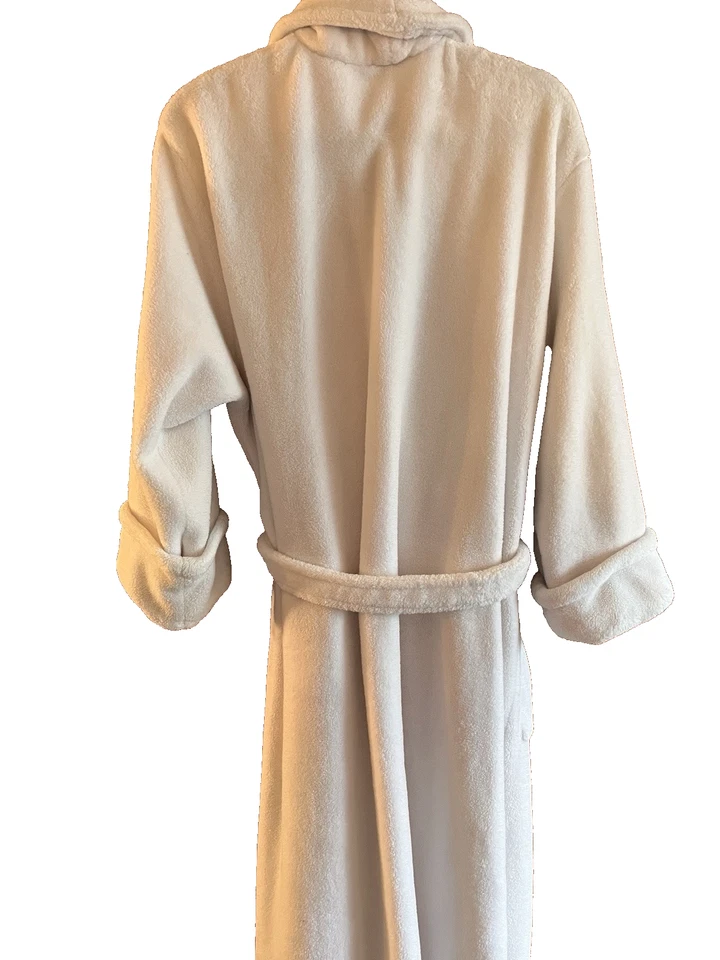 Bata de felpa blanca grande para mujer Nautica de piel sintética ropa de dormir baño spa silenciosa LuXury Foto 3 de 4