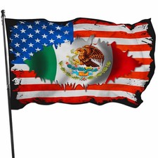 Mexico USA Friendship 3X5 Ft Flags with Brass Grommets for Dorm Home Decor, D...