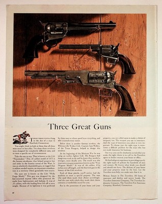 1950s Colt Peacemaker Wells Fargo Walker Revolvers Gun Magazine Ad