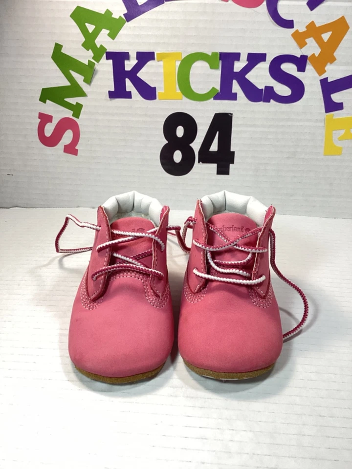 Timberland Bebé Niña Rosa Gamuza Cuero Fondo Suave Botas Cuna 3 Foto 2 de 4