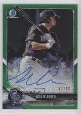 2018 Bowman Mega Box Chrome Mojo Refractor Green 67/99 Willie Abreu Auto 0e1