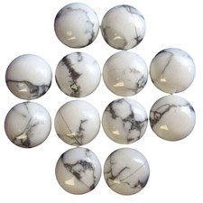 Genuine White Howlite 8mm Round Cabochon Indian For Making Loose Gemstone