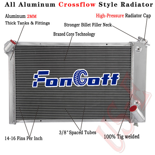 Radiador de aluminio de 3 filas para Chevy Corvette 1969-1972 bloque pequeño motores V8 de 5,7 L - Imagen 1 de 7