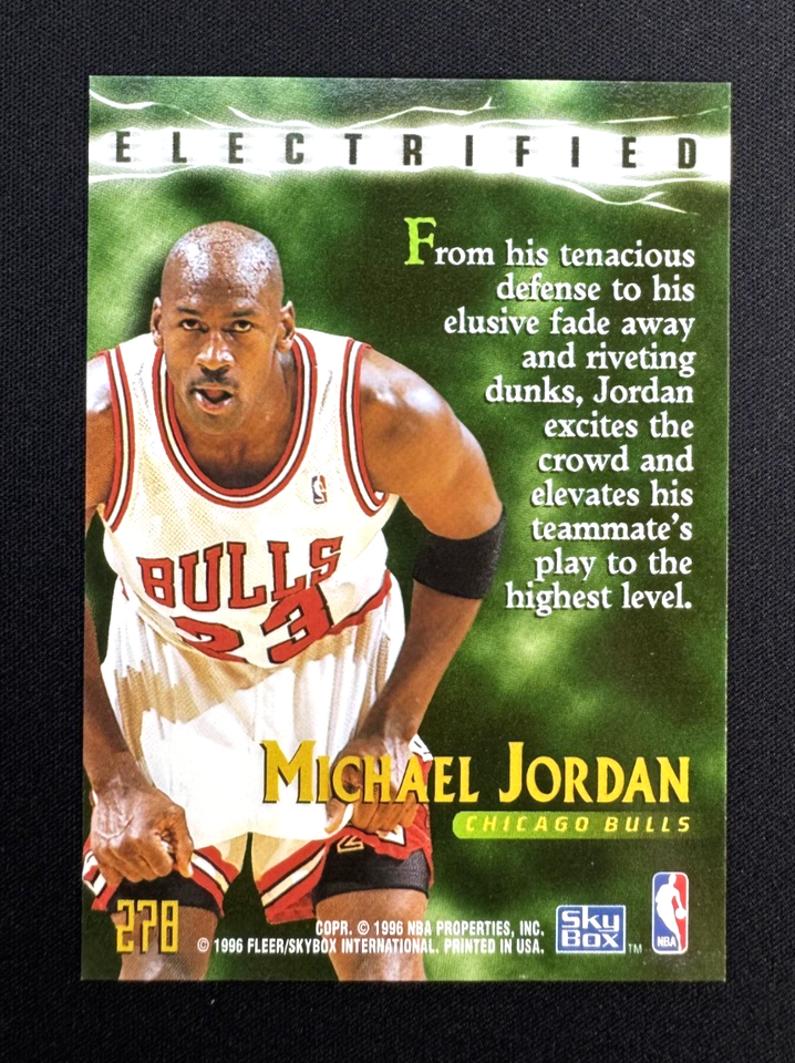 MICHAEL JORDAN 1995-96 Skybox Premium ELECTRIFIED #278 Bulls MJ 🔥CLEAN ...
