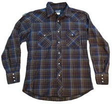 Vintage Wrangler Western Pearl Snap Long Sleeve Shirt Size Medium