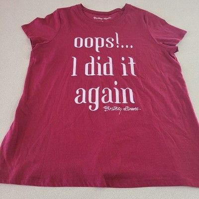 Torrid Plus Size 0 Brittney Spear Burgundy T-Shirt Top Shirt Oops I Did It Again