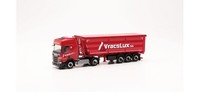 "Herpa 316859 - 1/87 Scania Cr 20 Hd Stahlrundmulden-Sattelzug \"Vracslux\" - Neu"