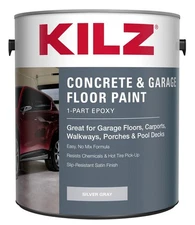 1-Part Epoxy Acrylic Concrete and Garage Floor Paint Satin Silver Gray 1 Gallon