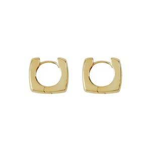 Authentic 18K Gold Plated Square Huggie Hoop Earrings Minimalist Small Hoops 472