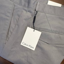 Calvin Klein Mens Straight Fit Pants 36W x 32L Gray Casual Trousers New
