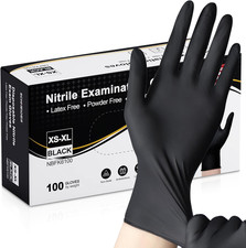Nitrile Exam Gloves, Black Latex Free Powder Free Disposable Gloves for , Cookin