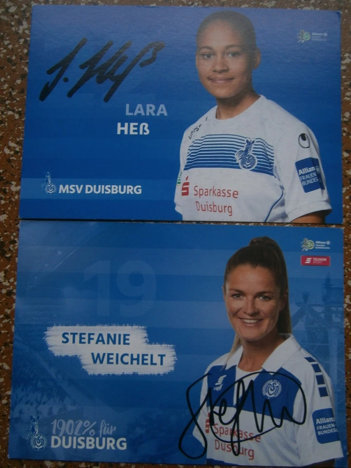 Frauenfußball - Bildautogramme - Stefanie Weichelt + Lara Heß - MSV Duisburg - Bild 1 von 1