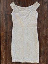 Lauren Ralph Lauren Evening Cream Cocktail Sleeveless Sequin Gown Dress 10