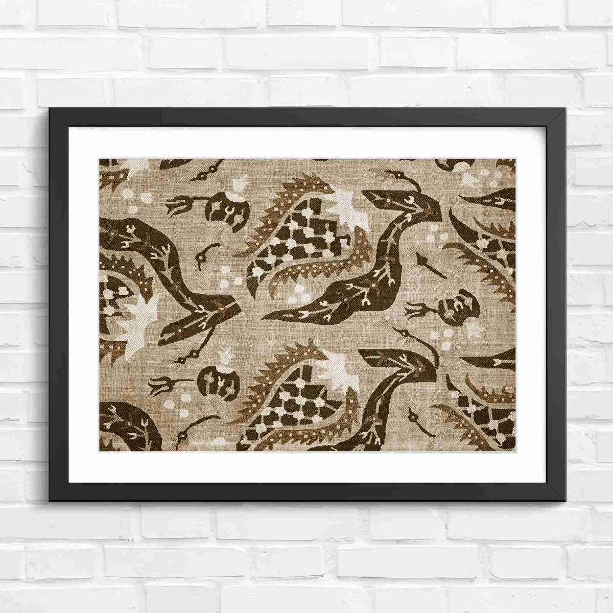 Grande Tenture Murale Batik Artisanale - 34x55 - Thème Tribal "Sisterhood" - 100% Coton