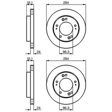 2X BOSCH BREMSSCHEIBEN Ø284mm VORNE PASSEND FÜR KIA RETONA SPORTAGE