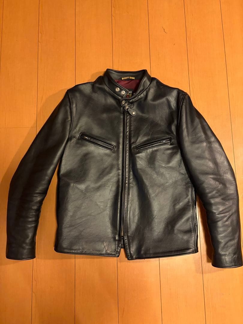 Schott XL Black Leather Single Rider Jacket Men's Vin… - Gem
