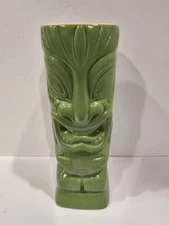 Oggi Ceramic Tiki Mug, 8 1/2", 23 oz  Green