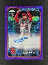 Victor Scott II 2024 Topps Chrome Purple Speckle Refractor 66/299 RC ROOKIE AUTO