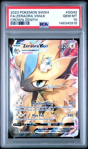 PSA 10 Zeraora Vmax GG42/GG70 Sword Shield Crown Zenith Pokemon
