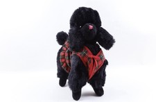 Kamar Black Poodle Pup , Vintage, Rare, Wearing A Red Plaid Vest