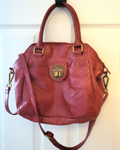 ELLIOT LUCCA CONVERTIBLE Satchel Bag distressed Red glazed Leather Crossbody md